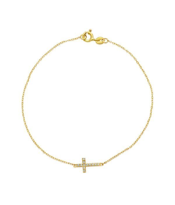 Bracciale croce in oro giallo