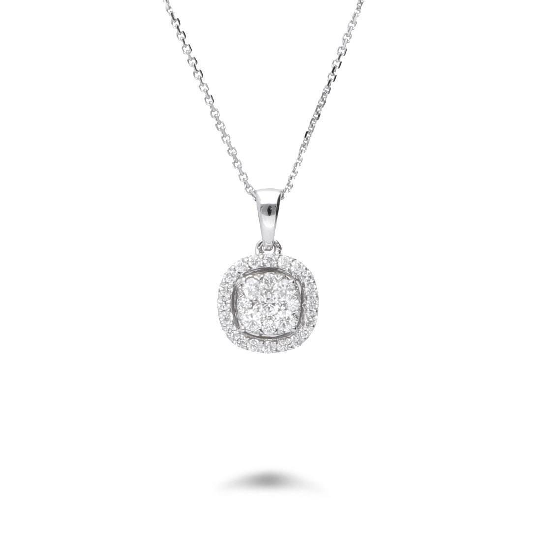 COLLANA INVISIBLE IN ORO BIANCO CON DIAMANTI