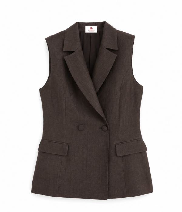 Womens linen-blend vest
