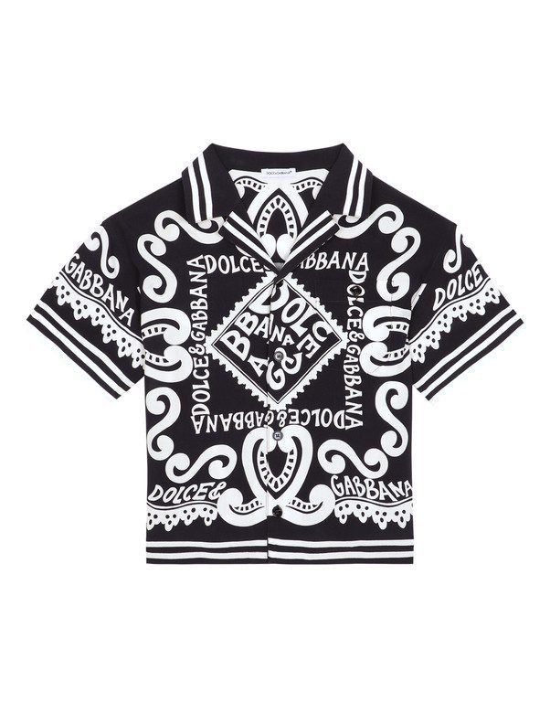 Marina-print batik shirt