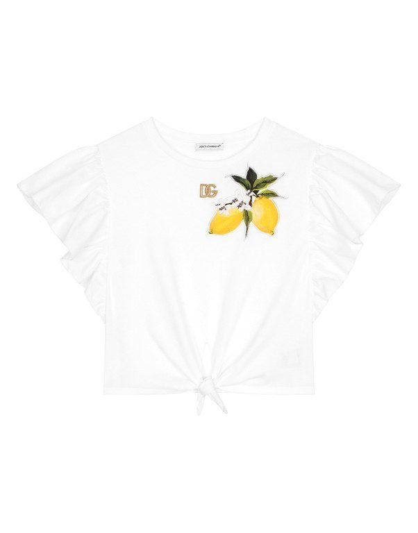 Jersey T-shirt with lemon patch and DG logo