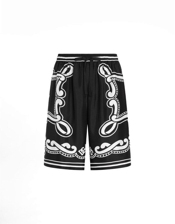 Bandanna-print silk shorts