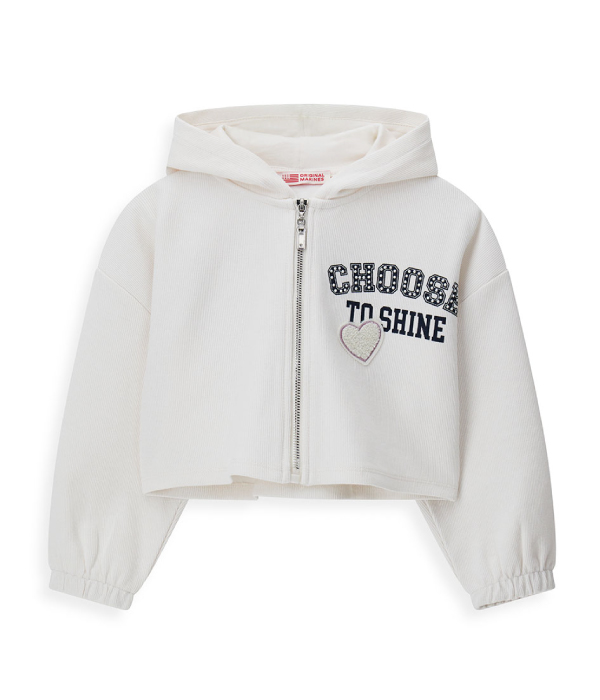 Felpa cropped con cappuccio