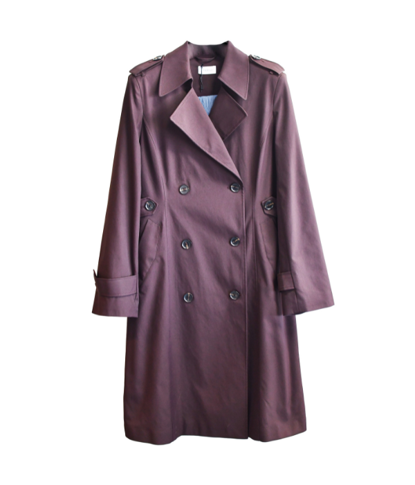 Trench misto viscosa con alamari 