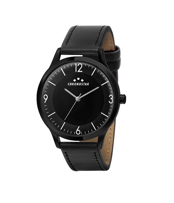 RETRO 39MM 3H BLACK DIAL BLACK STRAP
