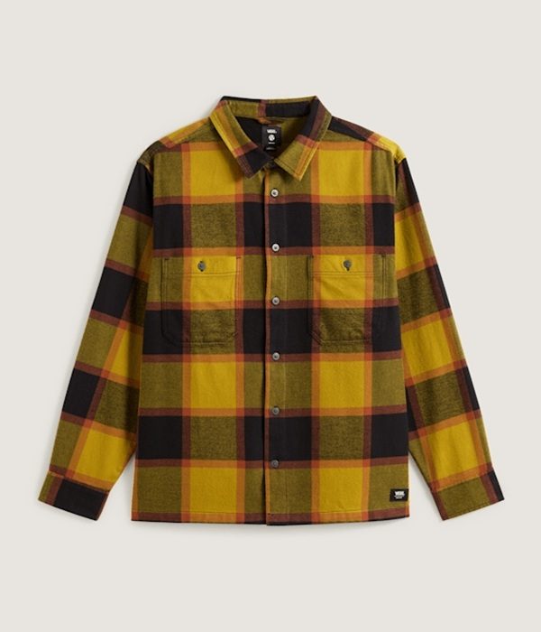 CAMICIA LARKSPUR PLAID FLANNEL BURNT GOLD/BLACK
